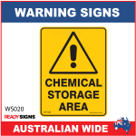 Warning Sign - WS020 - CHEMICAL STORAGE AREA
